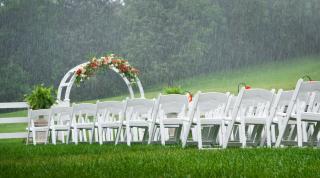 Rainy wedding day